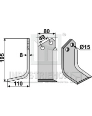 FER-01L Nóż glebogryzarki, lewy FER-01L.97