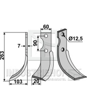 FER-02L Nóż glebogryzarki, lewy FER-02L.97