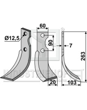 FER-02R Nóż glebogryzarki, prawy FER-02R.97