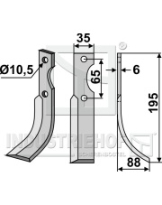 FER-21R Nóż glebogryzarki, prawy FER-21R.97