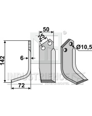 FER-23L Nóż glebogryzarki, lewy FER-23L.97