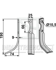 FER-25L Nóż glebogryzarki, lewy FER-25L.97
