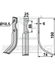 FER-25R Nóż glebogryzarki, prawy FER-25R.97