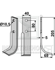 FMO-03R Nóż glebogryzarki, prawy FMO-03R.97