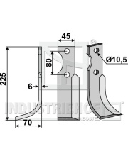 FMO-05L Nóż glebogryzarki, lewy FMO-05L.97