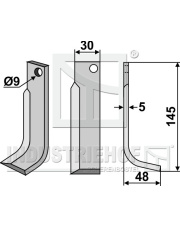 FMO-11R Nóż glebogryzarki, prawy FMO-11R.97