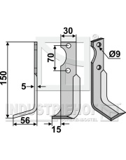 FOR-01L Nóż glebogryzarki, lewy FOR-01L.97