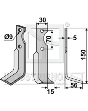 FOR-01R Nóż glebogryzarki, prawy FOR-01R.97