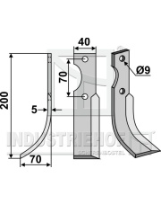 FOR-02L Nóż glebogryzarki, lewy FOR-02L.97