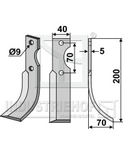 FOR-02R Nóż glebogryzarki, prawy FOR-02R.97