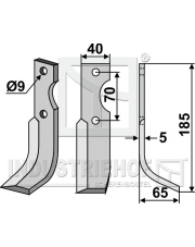 FOR-03R Nóż glebogryzarki, prawy FOR-03R.97