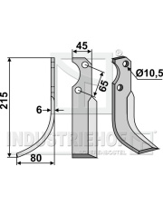 FOR-05L Nóż glebogryzarki, lewy FOR-05L.97