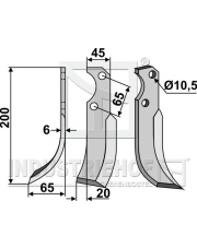 FOR-06L Nóż glebogryzarki, lewy FOR-06L.97