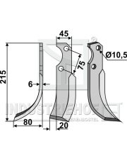 FOR-07L Nóż glebogryzarki, lewy FOR-07L.97