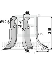 FOR-07R Nóż glebogryzarki, prawy FOR-07R.97