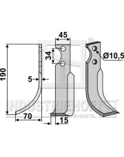 FOR-10L Nóż glebogryzarki, lewy FOR-10L.97