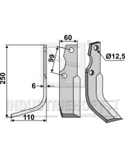 GOL-03L Nóż glebogryzarki, lewy GOL-03L.97