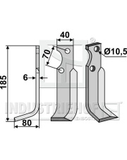 GOL-11L Nóż glebogryzarki, lewy GOL-11L.97