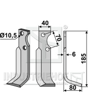 GOL-11R Nóż glebogryzarki, prawy GOL-11R.97