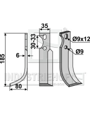 GOL-15L Nóż glebogryzarki, lewy GOL-15L.97