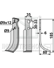 GOL-15R Nóż glebogryzarki, prawy GOL-15R.97