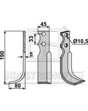 GOL-17L Nóż glebogryzarki, lewy GOL-17L.97