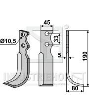 GOL-17R Nóż glebogryzarki, prawy GOL-17R.97