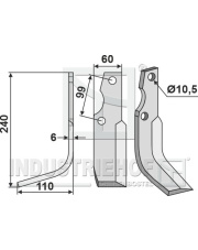 GOL-20L Nóż glebogryzarki, lewy GOL-20L.97