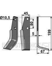 GOL-26R Nóż glebogryzarki, prawy GOL-26R.97