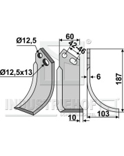 GOL-28R Nóż glebogryzarki, prawy GOL-28R.97