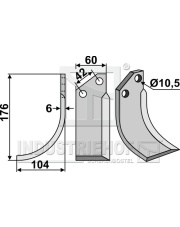 GOL-29L Nóż glebogryzarki, lewy GOL-29L.97