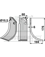 GOL-29R Nóż glebogryzarki, prawy GOL-29R.97