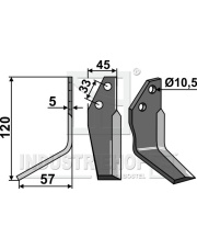 GOL-37L Nóż glebogryzarki, lewy GOL-37L.97