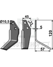 GOL-37R Nóż glebogryzarki, prawy GOL-37R.97