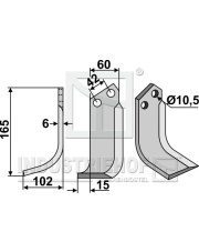 GOL-39L Nóż glebogryzarki, lewy GOL-39L.97