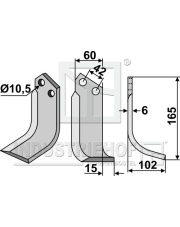 GOL-39R Nóż glebogryzarki, prawy GOL-39R.97