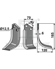 GOL-53R Nóż glebogryzarki, prawy GOL-53R.97