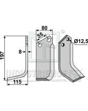 GRA-01L Nóż glebogryzarki, lewy GRA-01L.97