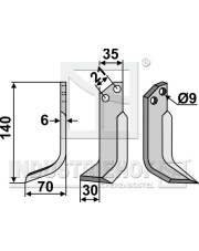 GRI-04L Nóż glebogryzarki, lewy GRI-04L.97
