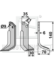 GRI-04R Nóż glebogryzarki, prawy GRI-04R.97