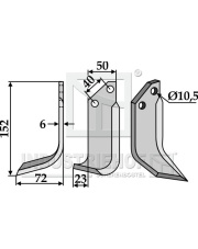 GRI-06L Nóż glebogryzarki, lewy GRI-06L.97