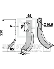 GRI-08L Nóż glebogryzarki, lewy GRI-08L.97