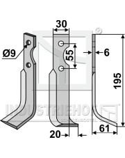 GRI-11R Nóż glebogryzarki, prawy GRI-11R.97