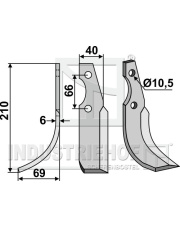 GRI-12L Nóż glebogryzarki, lewy GRI-12L.97