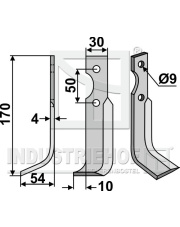 GRI-17L Nóż glebogryzarki, lewy GRI-17L.97