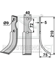 HAK-01R Nóż glebogryzarki, prawy HAK-01R.97
