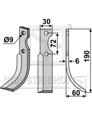 HAK-51R Nóż glebogryzarki, prawy HAK-51R.97