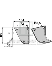 HAK-56L Nóż glebogryzarki, lewy HAK-56L.97