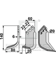 HOL-03L Nóż glebogryzarki, lewy HOL-03L.97