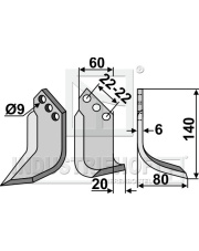 HOL-03R Nóż glebogryzarki, prawy HOL-03R.97